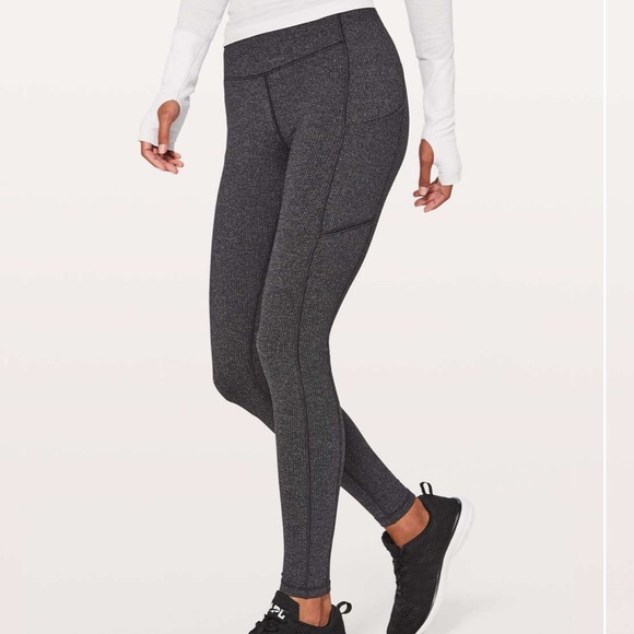 lululemon athletica Pants - Lululemon Power Luxtreme Varigated Knit Black Heathered Black Speed Up Tight